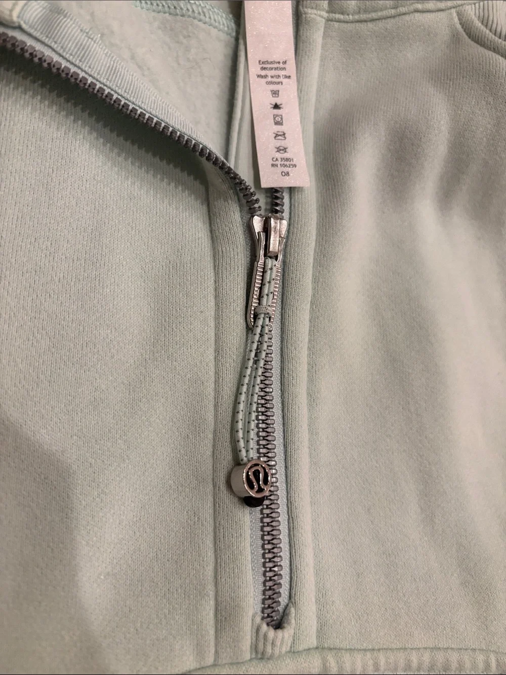 Lululemon 1/2 half zip hoodie hood scuba mint pastel green teal